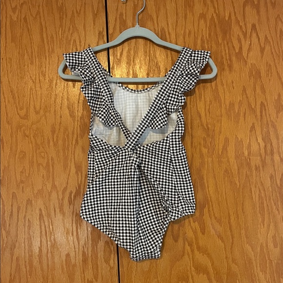 Eberjey Black and White checkered one piece girls Swimsuit - Picture 3 of 4